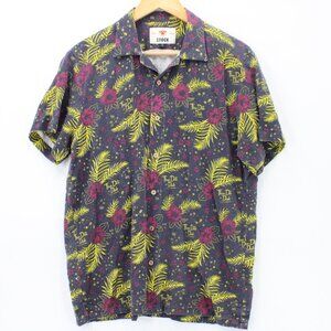 STOCK Shirt Mens Multicolor Short Sleeve Floral Pattern Three Dots & A Dash S